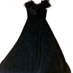 VINTAGE 1990'S JEFFREY & DARA BLACK EVENING DRESS W/ OSTRICH FEATHER ACCENTS (6) Photo 9