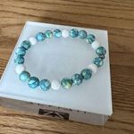 Women Men Green White Natural Bead Stretchy Bracelet Casual Unique Handmade Photo 1