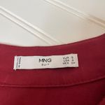 Mango  MNG Women’s Burgundy 100% Cotton Split Neck Long Sleeve Blouse Size 4 Photo 5
