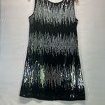PINK COLLECTION SEQUINS DRESS L BLACK/SILVER PREOWNED Black Size L Photo 1