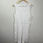 J Jill Dress Womens White Crochet‎ Gathered Waist Tassels Beach Wedding Large Photo 1