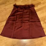 we wore what faux fur‎ strapless satin dress Size 6 Brown Photo 7