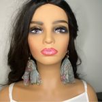 New boho dang drop earrings tassel antique copper freshwater Pearl artisan Photo 3