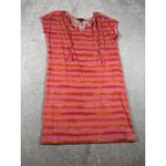 Tommy Bahama  pink orange stripe linen blend dress medium t shirt dress Photo 4