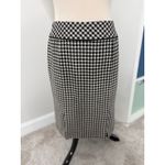 Alex Marie  Women's Classic Houndstooth Black Plaid Pencil Wool Blend Skirt 4 Photo 1