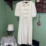 Vintage Modest Dress Tanner Cream • 50s • 1950s shirt dress vintage wedding Size 8 Photo 5