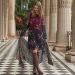 Sundance  Dress Vandenburg Floral Bell Sleeve Size Medium Photo 2