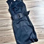 Karen Millen | Black Fitted Sheath Sleeveless Zipper Detail Black Belt | Size 2 Photo 1