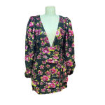 For Love & Lemons ‎ Morrison Mini Dahlia Floral Dress Black Sequin Size XS Photo 3