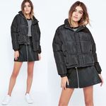 Urban Outfitters UNIF x • Certa Quilted Black Jacket puffer cropped oversized Photo 1