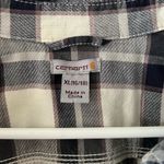 Carhartt Cream and Blue Plaid Button Up Size XL Photo 2