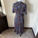 Boden Lavinia Midi Wrap Dress Floral Womens Long Sleeve Size 8 Regular Blue Pink Photo 3