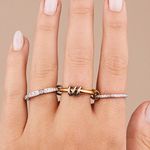 Sterling Forever Cubic Zirconia Linked Stacking Ring Silver Photo 6