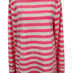 Telluride Pink and White Stripe Fleece Pullover Size Medium Comfy Pink Fleece Photo 0