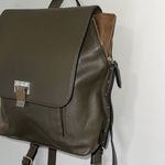Nine West Backpack Bag Olive Green w/tan suede accent. Size Medium Photo 2