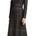 Gal Meets Glam  Heidi Long Sleeve Knit Sweater Pullover Midi Dress Lace Black XL Photo 0