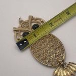 Sarah Coventry Gold Tone Owl Bird Articulated Pendant Charm Black Eyes Photo 7