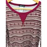 Heimish USA Fair Isle Thermal Top M Burgundy Pink Long Sleeve Knit Shirt NWOT Red Size M Photo 1