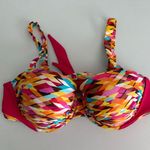 Curve by Sunsets Convertible Retro Bikini Swim Top Women’s 16W Pink Geometric Photo 2