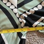 R&K Black and Light Green Ruched Wrap Dress | Medium Photo 9