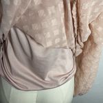 Liz Claiborne  Blush‎ Pink Sheer Chiffon Blouse M Romantic Boho Long Sleeve Photo 5