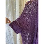 Dewi Shinta Loose Crochet Knit Short Sleeve Open Longline Cardigan One Size Purple Size undefined Photo 2