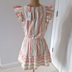 Vineyard Vines  Striped V Neck Ruffle Sleeve Smocked Dress Photo 3