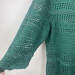 Grace Elements  Womens Crochet Sweater Knit XXL Kelly Green V-Neck Granny Cottage Photo 2