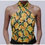 ZARA NWT  Floral Twist Neck Halter Bodysuit Photo 0