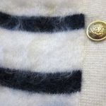 J.Crew NWT Brushed Cashmere Fitted Cardigan in Natural Navy Stripe Sweater S Photo 2