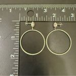 FAS 925 Sterling Silver Pave Crystal Round Hoop Earrings 5g. Photo 5