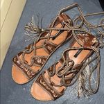 Forever 21 Brown Braided Sandals tie up Photo 0