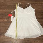 JJ's House NWT JJ’s House A-line V-Neck Mini Chiffon Homecoming Dress Ivory Ruffle sz 18W Photo 8