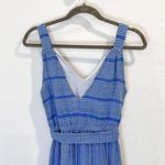 Lemlem Striped Zinab V Neck Blue Silver Tiered Tassel Fringe Maxi Dress XS Photo 7