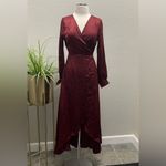 Lost + Wander NWT Lost and Wander Napa Satin
Wrap Dress in Burgundy Sz Small $138 Photo 1