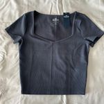 Hollister Light Blue Rib Knit Cropped Tee Photo 0