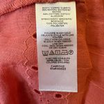Loft Ann Taylor  Coral Pink Eyelet Peplum Blouse Cotton Blend Womens Size Medium Photo 9