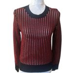 Jonathan Simkhai Sweater Red Black Eyelet Women's Designer Medium Photo 0