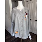 90s Grandma Sweatshirt Womens 3X Embroidered Fall Gnome Pumpkin Cardigan Sweater Gray Photo 5