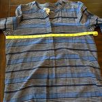 Old Navy Blue & Black Striped Linen Cotton Blend Mandarin Collar Tunic Size M Photo 11