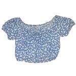 Reformation  blue white floral elastic waist adjustable strap crop top size 4 Photo 0