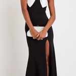 Lulus  Luxurious Outlook Black and White Bow Mermaid Maxi Dress Wedding Size S Photo 0