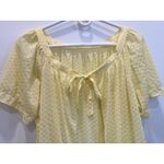 Vintage Elegant Yellow Gingham Nightgown House Robe Puff Sleeve Med Photo 1