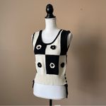 INDUSTRY REPUBLIC | Checkered Knit Floral Sleeveless Sweater Sz M Black Size M Photo 2