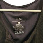 Klassy Network  Black Waffle Knit Lounge Ultra Crop Henley Tank Top Brami Medium Photo 3