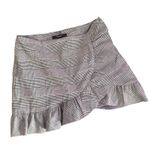 Forever 21 Forever 21 Plaid Faux Wrap Skort Ruffle Mini Skirt Shorts Size S Black White Photo 4