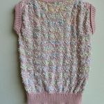 Vintage Popcorn Pink Colorful Funky Sleeveless Relaxed Sweater Size XS Small Photo 4
