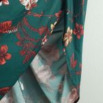 Pretty Little Thing Green Floral Ruched Side Midi Skirt Photo 3