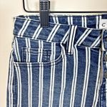 Cello Denim Shorts Womens Sz S Blue White Striped Raw Hem Button Fly 2.5" Inseam Photo 7