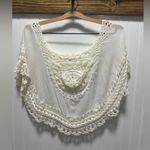Tucker + Tate  OS Ivory Crochet Poncho - boho , festival , Photo 0
